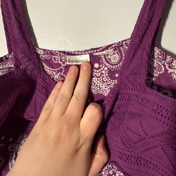 Vintage y2k no-boundaries Purple Paisley Tank Top size small - Picture 2 of 2
